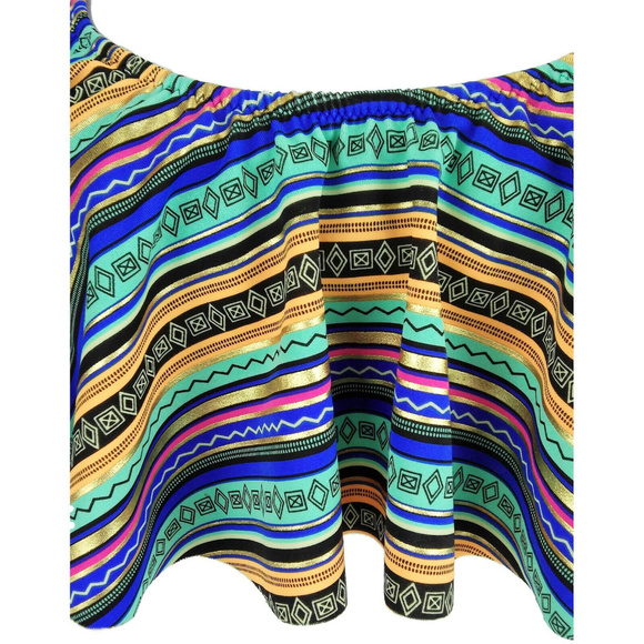 PINK Flounce Racer-Back Strappy Boho Bikini Top - Picture 2 of 6